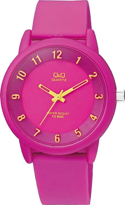 Часы наручные женские Q&Q, цвет: розовый. VR52-006