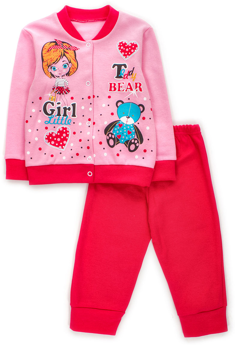 Комплект для девочки M&D: кофта, брюки, цвет: сиреневый. КМ140905_53. Размер 74/80