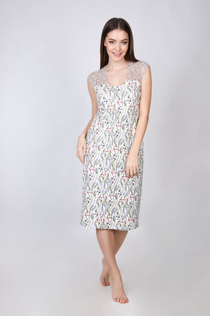 Платье домашнее Melado Lavender, цвет: сиреневый. 8218L-60019.1S-083. Размер 50