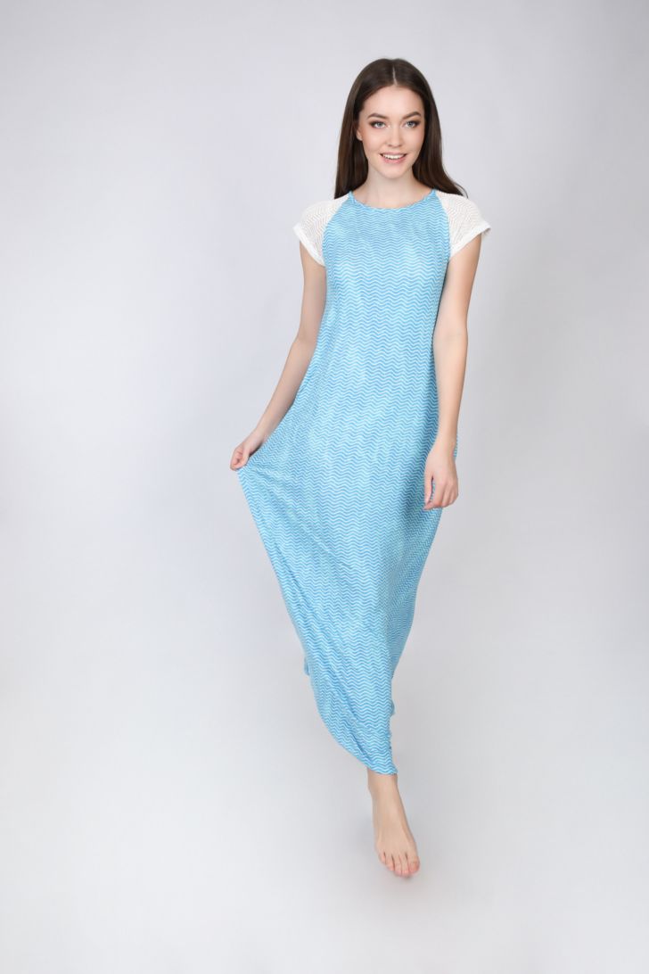 Платье домашнее Melado Lagoon, цвет: лазурный. 8317L-70006.1H-074. Размер 48