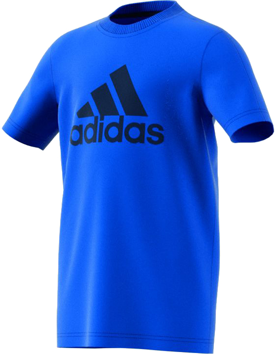 Футболка для мальчика Adidas Yb Logo Tee, цвет: синий. BK3486. Размер 116