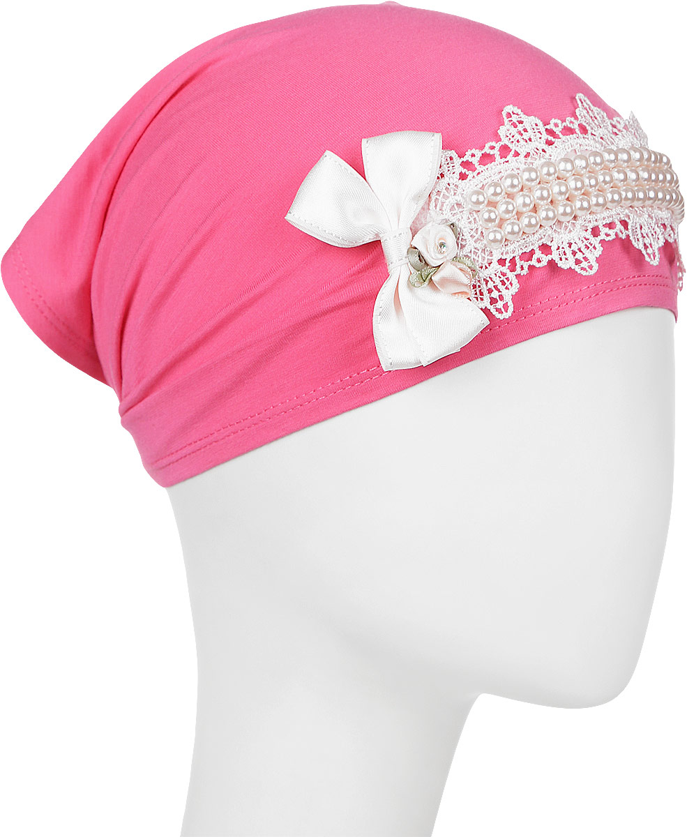 Косынка для девочки Shumi Design Жемчужны, цвет: розовый. Б-015. Размер XS/S (44/50)