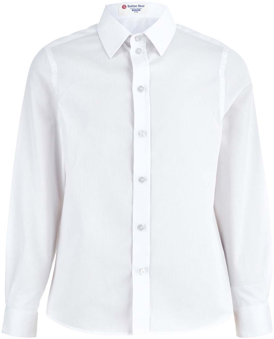 Рубашка для мальчика Button Blue, цвет: белый. 218BBBS23010200. Размер 158