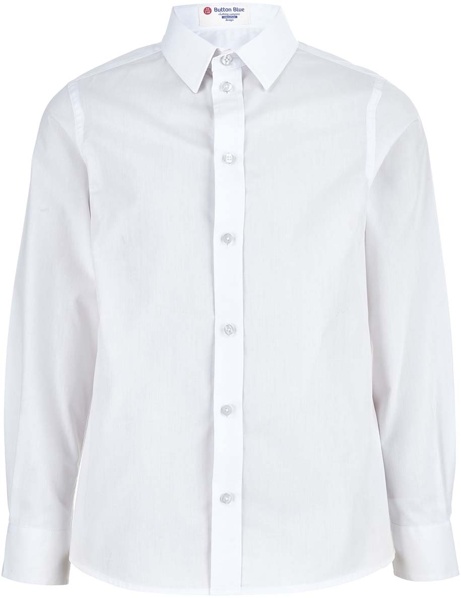 Рубашка для мальчика Button Blue, цвет: белый. 218BBBS23020200. Размер 128