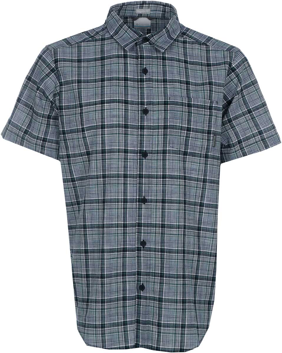 Рубашка мужская Columbia Under Exposure YD SS Shirt, цвет: темно-серый. 1715221-469. Размер M (46/48)