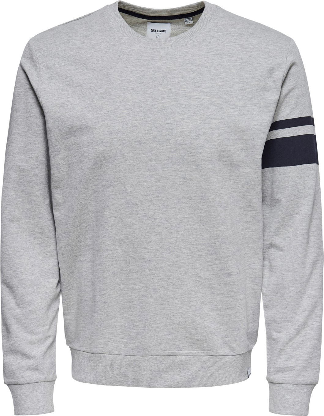 Пуловер мужской Only & Sons, цвет: серый. 22008590_Light Grey Melange. Размер M (48)