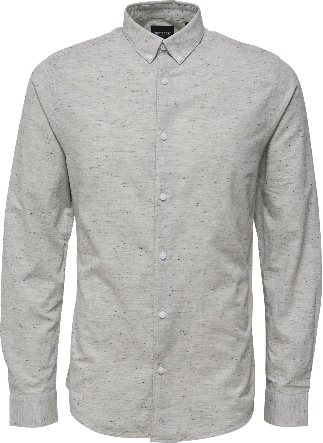 Рубашка мужская Only & Sons, цвет: серый. 22008939_Light Grey Melange. Размер M (48)