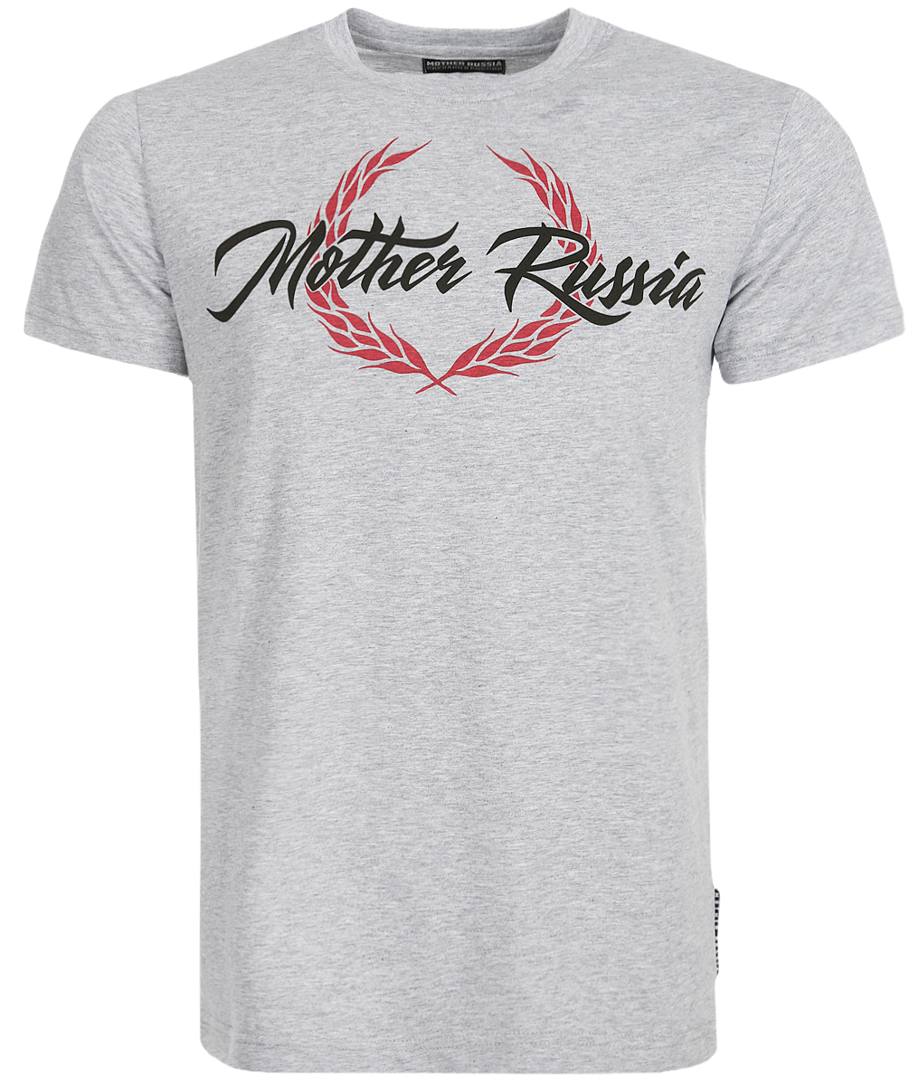 Футболка мужская Mother Russia Логотип, цвет: серый меланж. ФУ000000068. Размер S (46)
