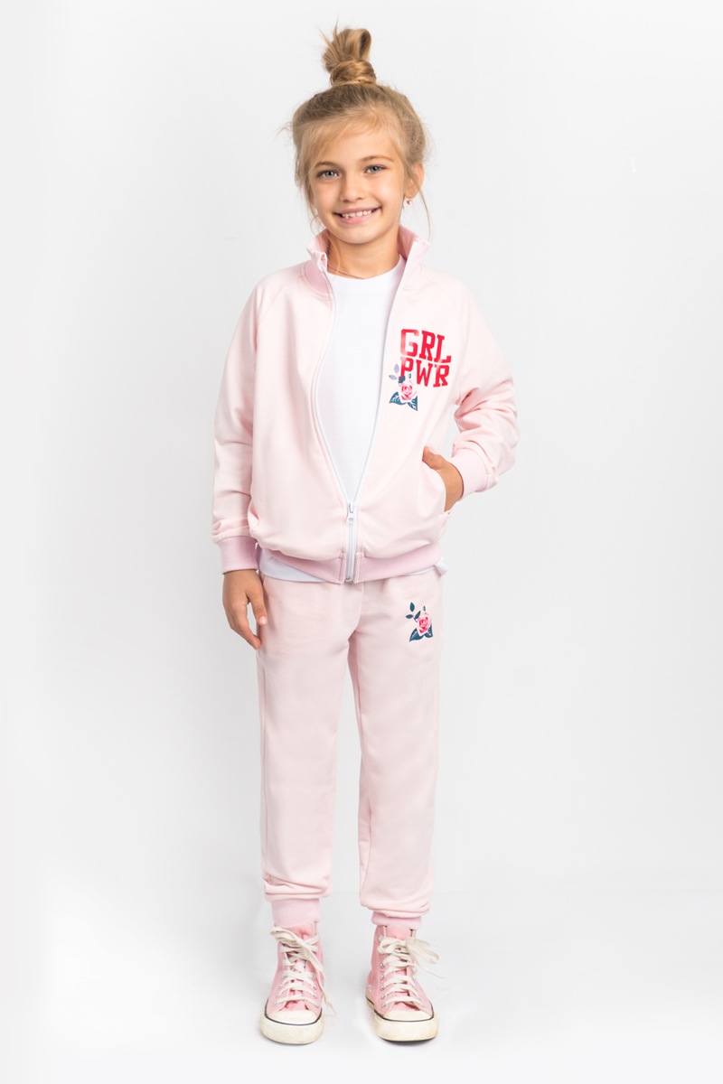 Спортивный костюм для девочки Boom!, цвет: розовый. 80389_BLG. Размер 98/104