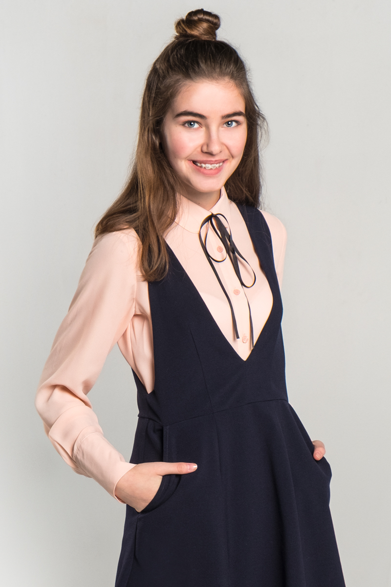 Блузка для девочки Orby, цвет: бледно-розовый. 80424_OLG. Размер 152