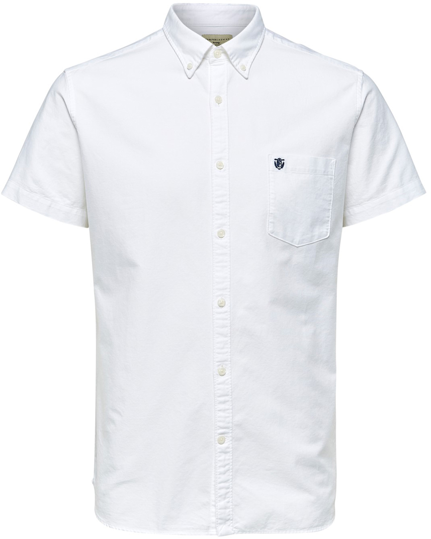 Рубашка мужская Selected Homme, цвет: белый. 16063358_White. Размер S (46)