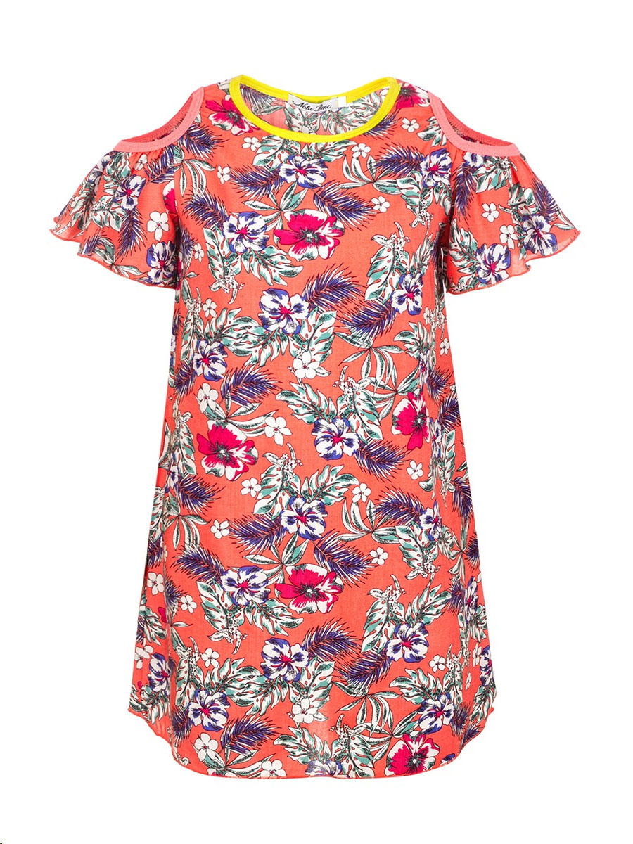 Платье для девочки Nota Bene, цвет: коралловый. 182212901_4. Размер 134