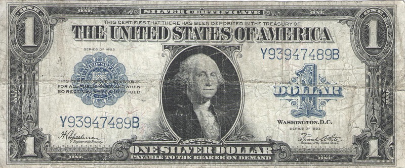 Банкнота номиналом 1 доллар. США. 1923 год