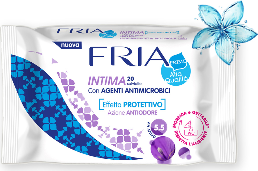 Fria Влажные салфетки для интимной гигиены Intima Antimicrobici биоразлагаемые 20 шт