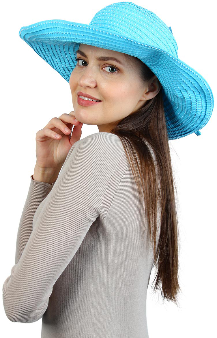 Шляпа женская Venera, цвет: голубой, белый. 7001006-12. Размер 58