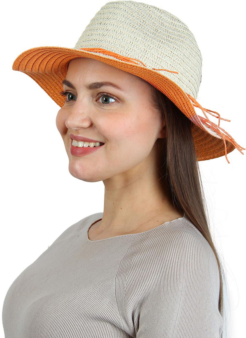 Шляпа женская Venera, цвет: бежевый, оранжевый. 7000906-18. Размер 57