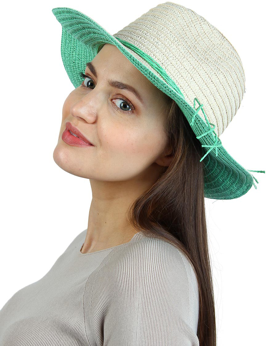 Шляпа женская Venera, цвет: бежевый, зеленый. 7000906-15. Размер 57