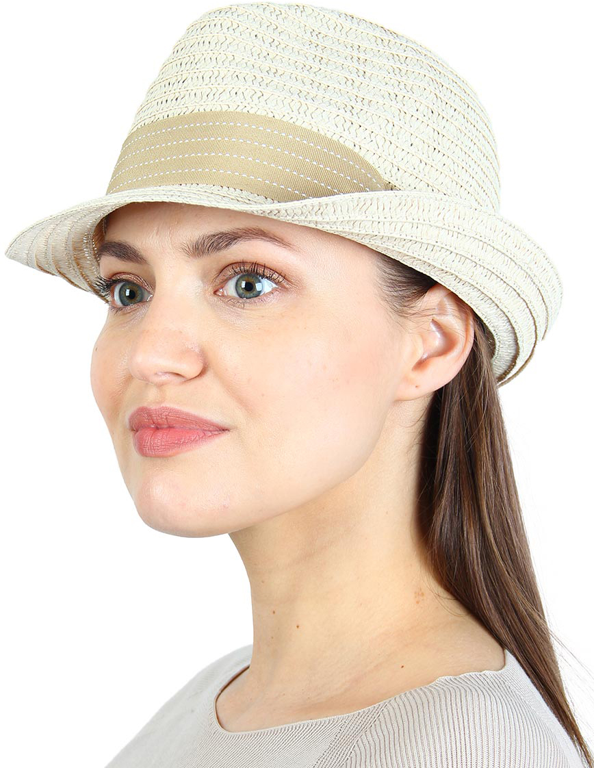 Шляпа женская Venera, цвет: бежевый, коричневый. 7000706-20. Размер 57