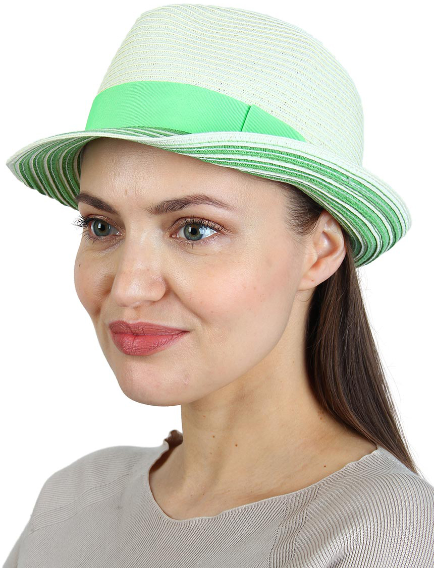 Шляпа женская Venera, цвет: молочный, зеленый. 7000706-15. Размер 57