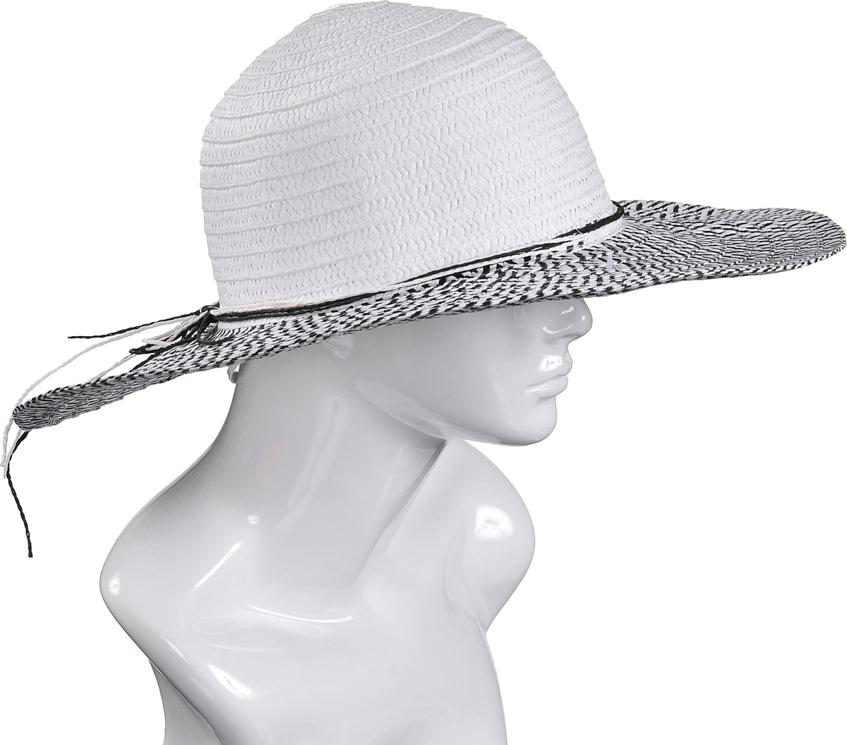 Шляпа соломенная женская Модные истории, цвет: черный. 4/0035/030. Размер 56