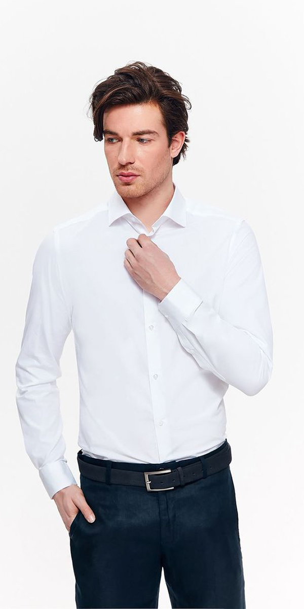 Рубашка мужская Top Secret, цвет: белый. SKL2592BI. Размер 42/43 (50)