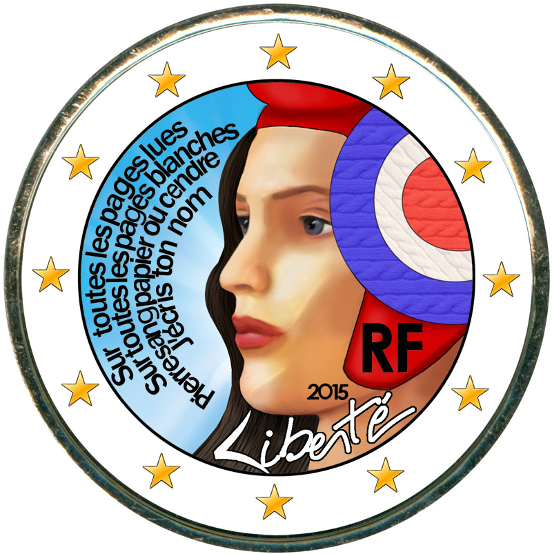 Монета номиналом 2015 Франция. 225-летие фестиваля Федерации (цветная)