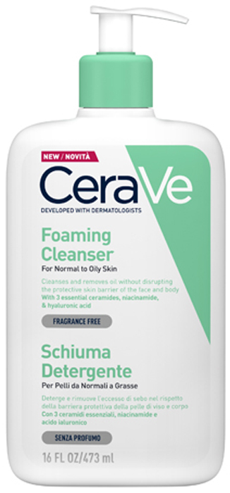 CeraVe Очищающий гель для нормальной и жирной кожи лица и тела, 473 мл
