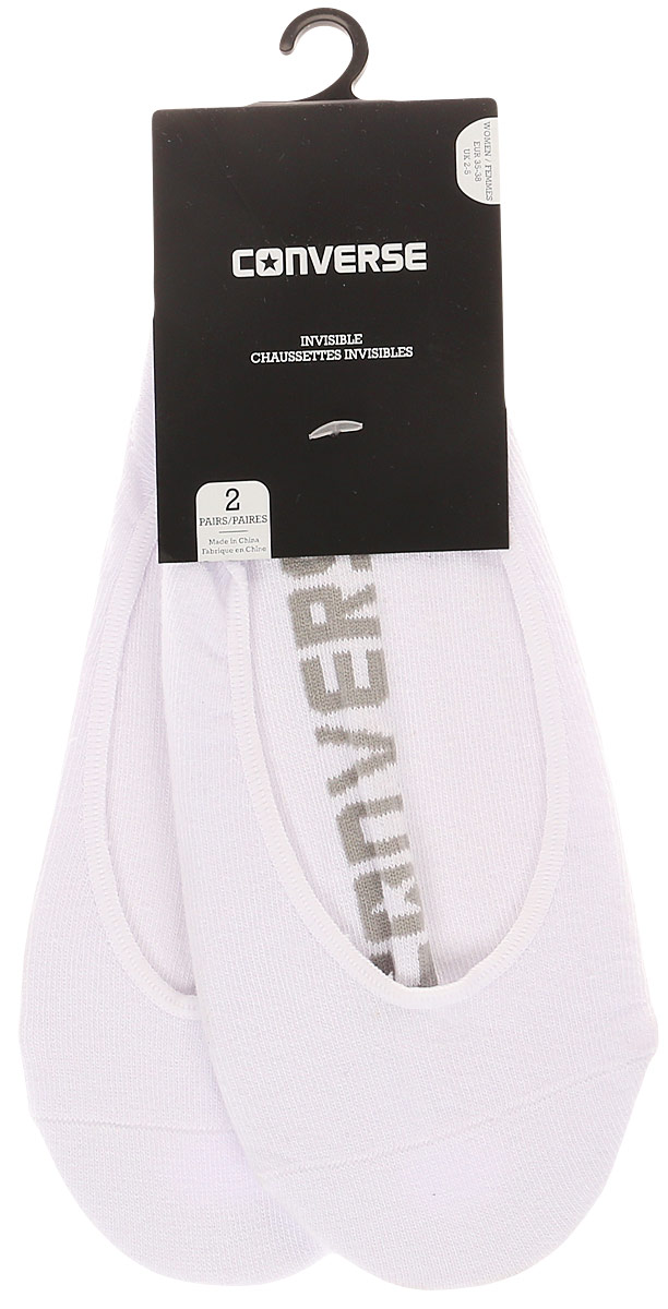 Носки женские Converse Women All Star Footie, Hl, Flat Knit, цвет: белый, 2 пары. E221W2009. Размер 35/38