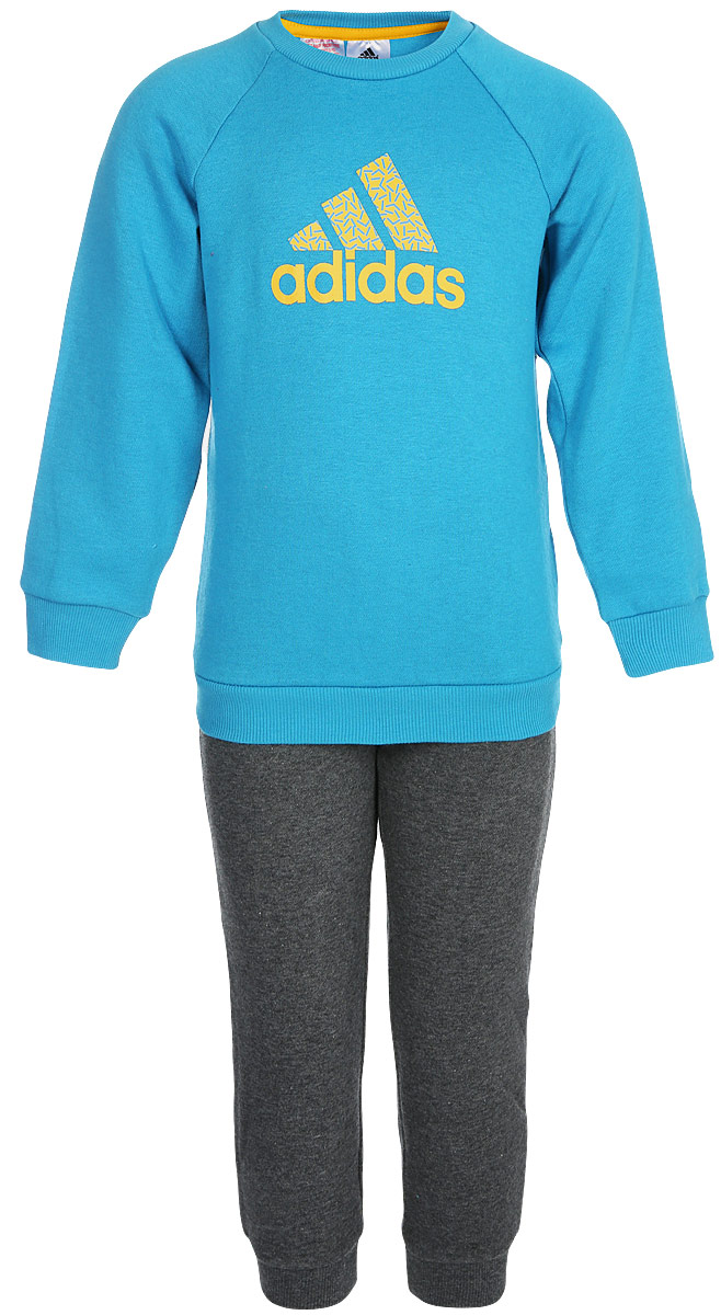 Комплект одежды детский Adidas I Sp Log Jogger, цвет: голубой, серый. AY6025. Размер 74