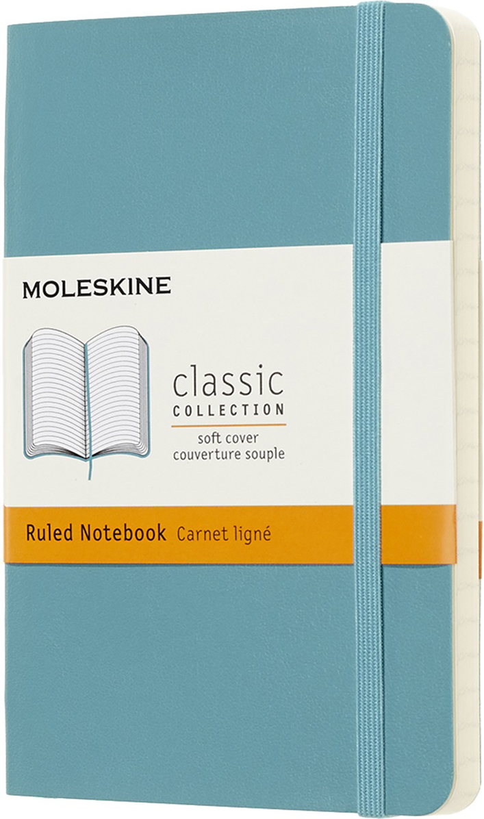 Moleskine Блокнот Classic Soft 9 x 14 см 96 листов в линейку цвет голубой