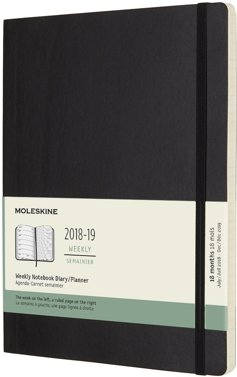 Moleskine Еженедельник Academic Wknt Xls 19 x 25 см 104 листа в линейку цвет черный