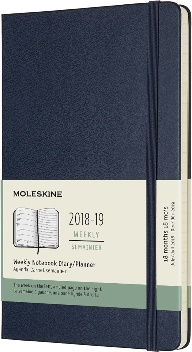 Moleskine Еженедельник Academic Wknt Lgh 13 x 21 см 104 листа в линейку цвет темно-синий