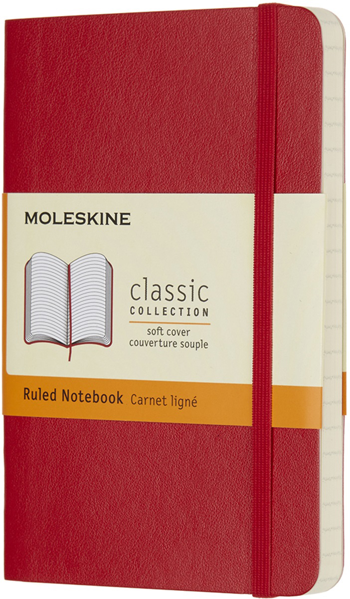 Moleskine Блокнот Classic Soft 9 x 14 см 96 листов в линейку цвет красный