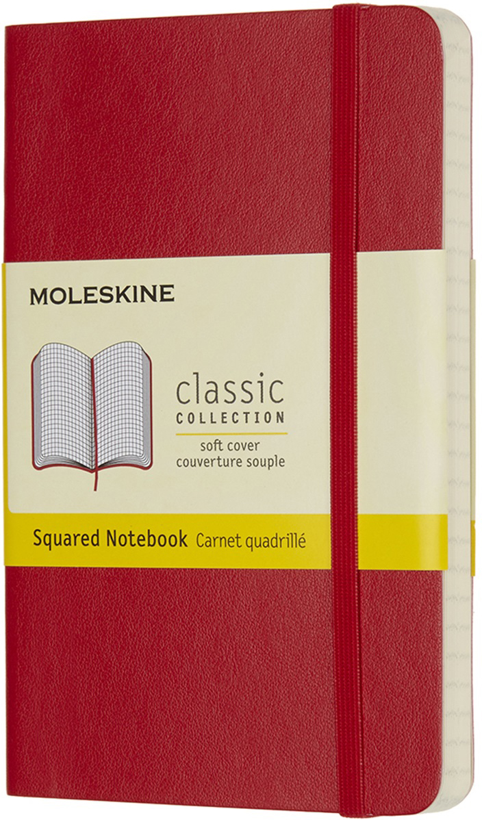 Moleskine Блокнот Classic Soft 9 x 14 см 96 листов в клетку цвет красный