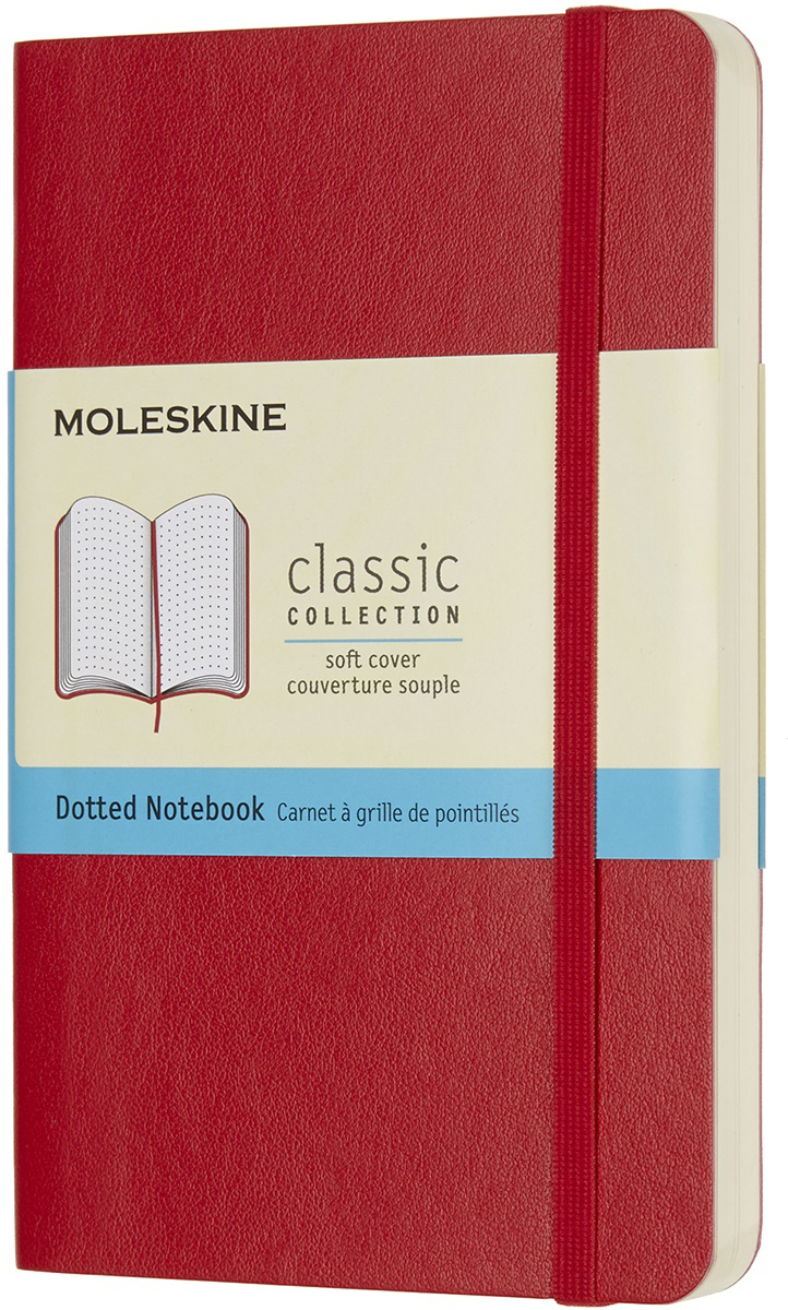Moleskine Блокнот Classic Soft Pocket 9 x 14 см 96 листов в точку цвет красный