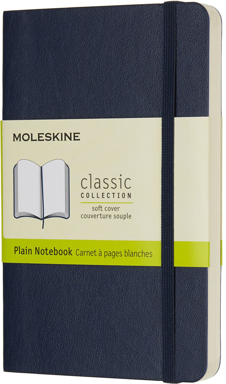 Moleskine Блокнот Classic Soft Pocket 9 x 14 см 96 листов нелинованный цвет темно-синий