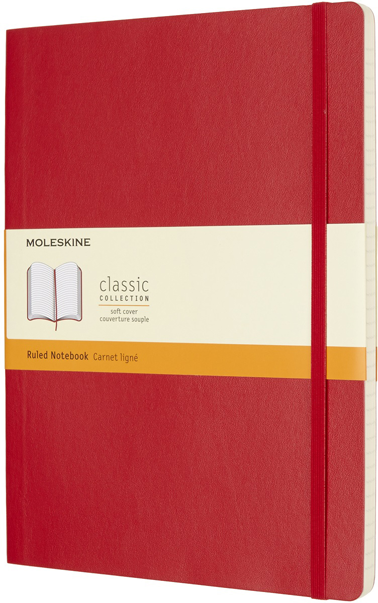 Moleskine Блокнот Classic Soft 19 x 25 см 96 листов в линейку цвет красный