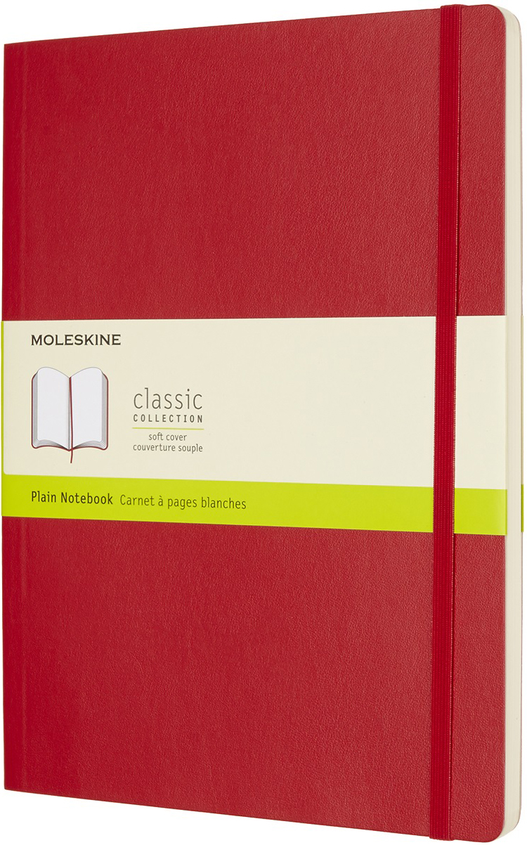 Moleskine Блокнот Classic Soft Xlarge 19 x 25 см 96 листов нелинованный цвет красный