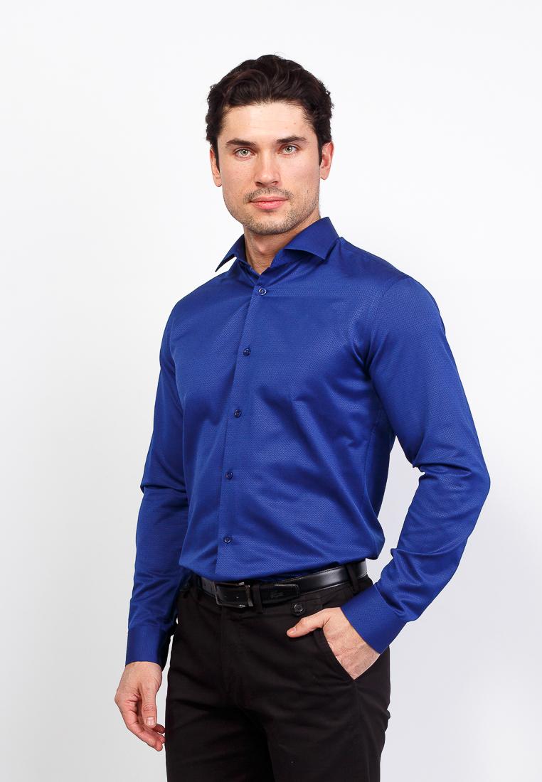 Рубашка мужская Greg, цвет: синий. 223/139/1093/Z. Размер 45 (58)