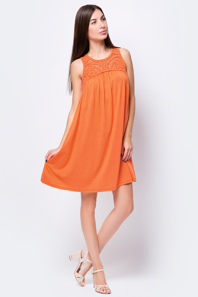 Платье United Colors of Benetton, цвет: оранжевый. 3BCCV8341_09N. Размер S (42/44)