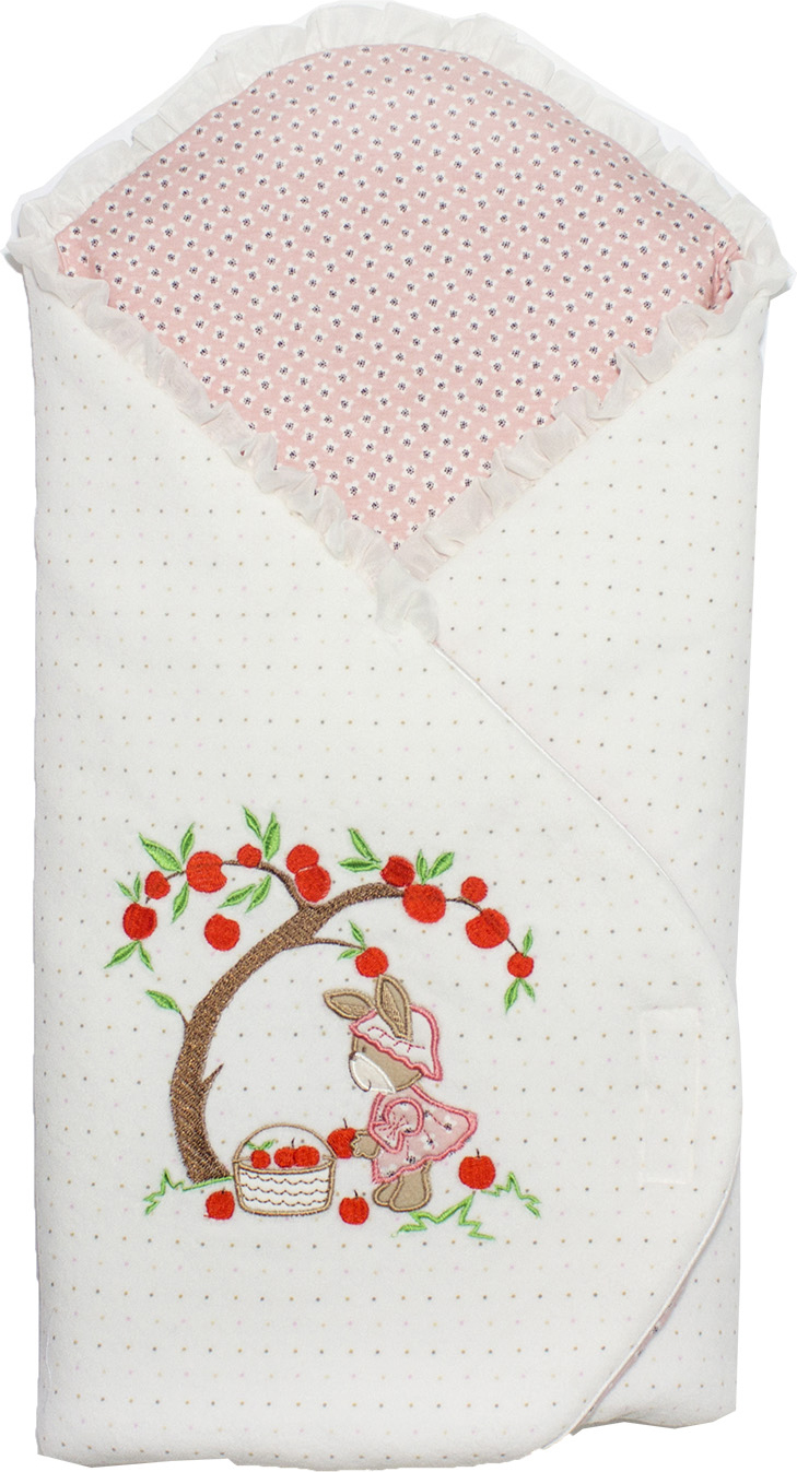 Конверт в коляску Осьминожка Яблочный садик, цвет: розовый. К148. Размер 56/62, 0-3 месяца