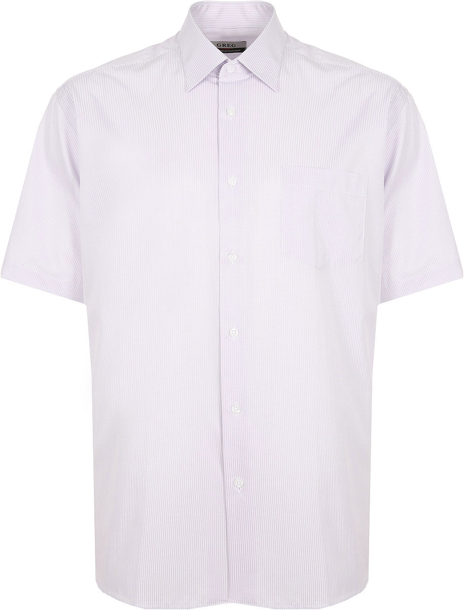 Рубашка мужская Greg, цвет: сиреневый. 711/309/301. Размер 43 (54)