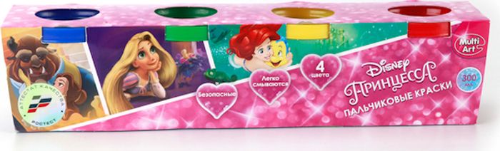 Multi Art Краски пальчиковые Принцессы Disney 4 цвета