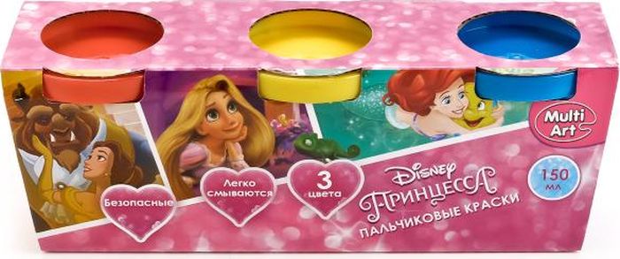 Multi Art Краски пальчиковые Disney Принцессы 3 цвета