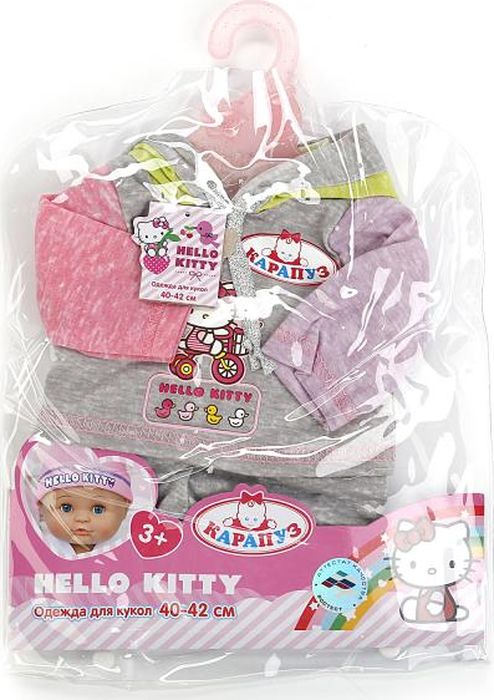 Карапуз Одежда для кукол Hello Kitty Штаны Кофта с капюшоном