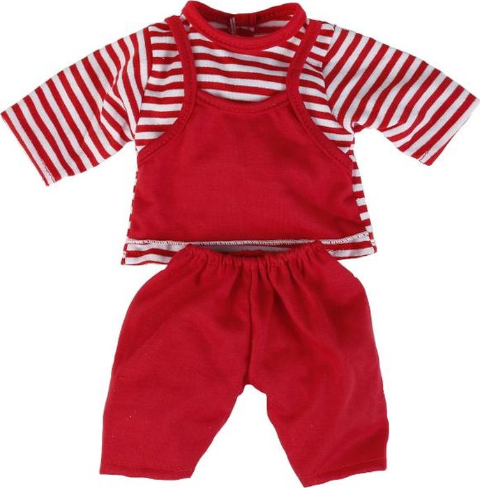 Карапуз Одежда для кукол Штаны кофта в полоску цвет красный
