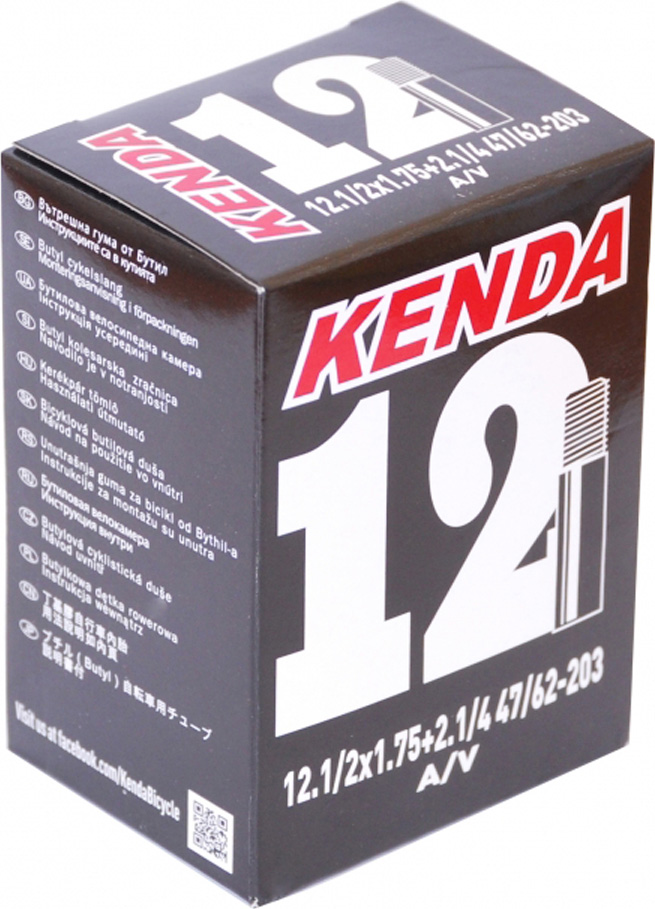 Велокамера Kenda 12'x1.75 a/v с загнутым ниппелем