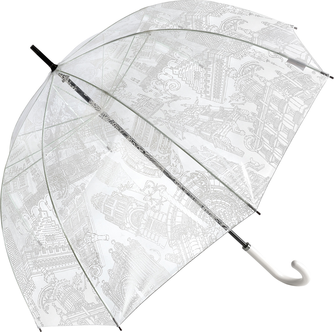 Зонт-трость женский M&P, механический, цвет: белый. 4881-1