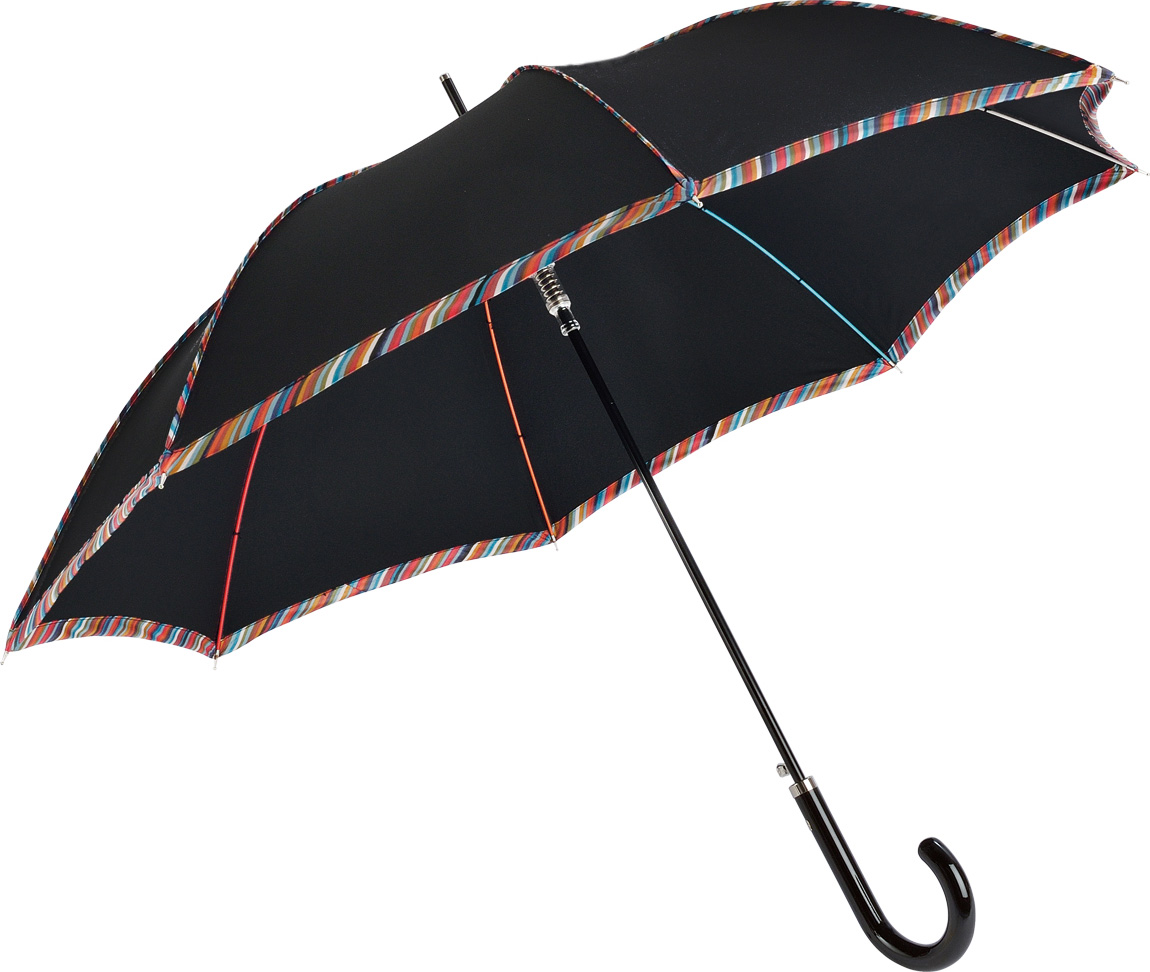 Зонт-трость женский M&P, полуавтомат, цвет: черный. 4888-2