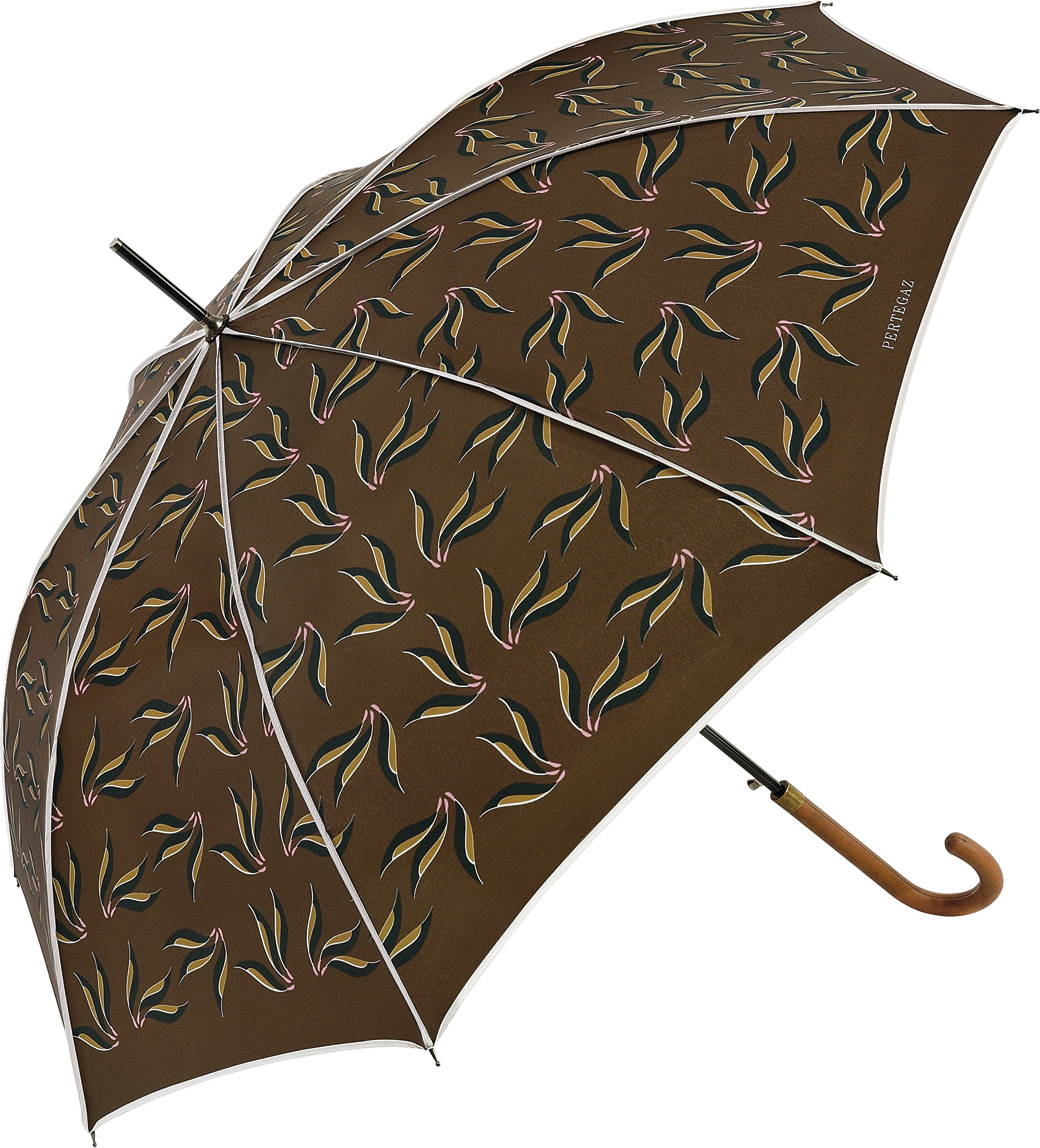 Зонт-трость мужской PERTEGAZ, полуавтомат, цвет: коричневый . 84176-2